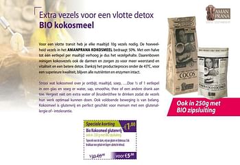 Promotions Bio kokosmeel glutenvrij ook in met bio zipsluiting - Amanprana - Valide de 01/03/2019 à 30/03/2019 chez Mannavita