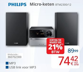 Promoties Philips micro-keten btm2300-12 - Philips - Geldig van 01/03/2019 tot 31/03/2019 bij Eldi