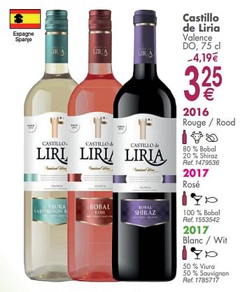 Promotions Castillo de liria valence do - Vins blancs - Valide de 05/03/2019 à 31/03/2019 chez Cora