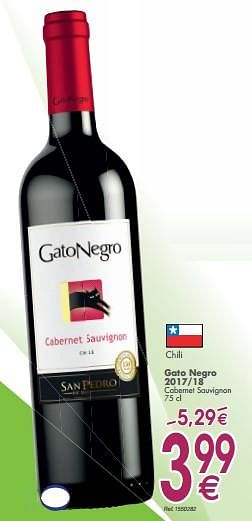 Promoties Gato negro 2017 cabernet sauvignon - Rode wijnen - Geldig van 05/03/2019 tot 31/03/2019 bij Cora