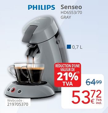 Promotions Philips senseo hd6553-70 gray - Philips - Valide de 01/03/2019 à 31/03/2019 chez Eldi