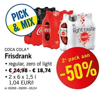 Promoties Frisdrank - Coca Cola - Geldig van 11/03/2019 tot 16/03/2019 bij Lidl