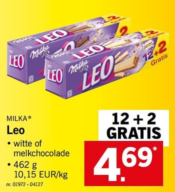 Promoties Leo - Milka - Geldig van 11/03/2019 tot 16/03/2019 bij Lidl