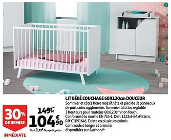 Promotion Auchan Ronq Lit Bebe Couchage 60x1cm Douceur Produit Maison Auchan Ronq Meubles Valide Jusqua 4 Promobutler