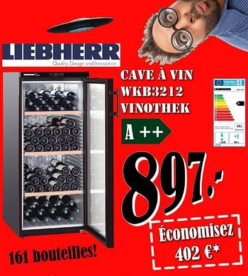 Promotions Liebherr cave à vin wkb3212 vinothek - Liebherr - Valide de 01/03/2019 à 31/03/2019 chez Electro Zschau