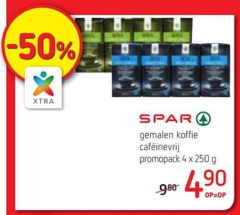 Promoties Gemalen koffie caféïnevrij promopack - Spar - Geldig van 14/03/2019 tot 27/03/2019 bij Spar (Colruytgroup)