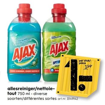 Promoties Allesreiniger-nettoietout - Ajax - Geldig van 06/03/2019 tot 19/03/2019 bij Blokker