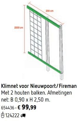 Promoties Klimnet voor nieuwpoort-fireman - Huismerk - Dreamland - Geldig van 11/03/2019 tot 31/08/2019 bij Dreamland