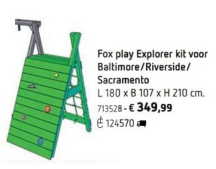 Promoties Fox play explorer kit voor baltimore- riverside-sacramento - Fox Play - Geldig van 11/03/2019 tot 31/08/2019 bij Dreamland