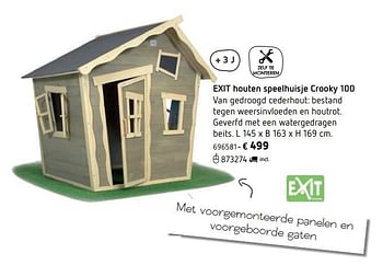 Promoties Exit houten speelhuisje crooky 100 - Exit - Geldig van 11/03/2019 tot 31/08/2019 bij Dreamland