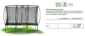 Promotions Exit trampolineset silhouette roze - Exit - Valide de 11/03/2019 à 31/08/2019 chez Dreamland