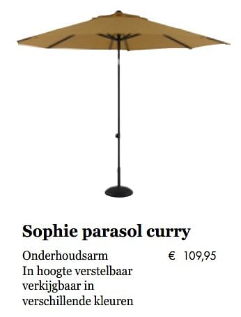 Promoties Sophie parasol curry - Hartman - Geldig van 05/03/2019 tot 31/05/2019 bij Multi Bazar