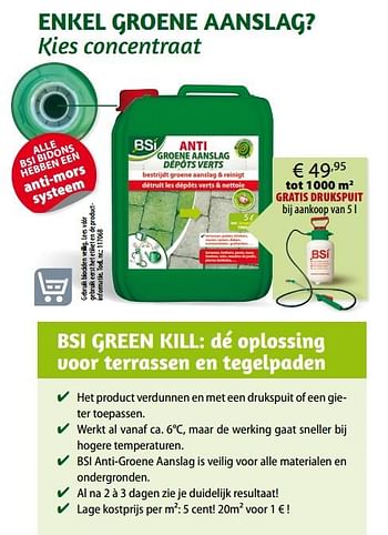 Promoties Bsi green kill - BSI - Geldig van 01/03/2019 tot 03/09/2019 bij Multi Bazar
