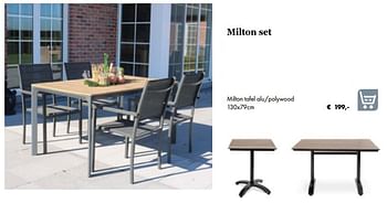 Promoties Milton tafel alu-polywood - Huismerk - Multi Bazar - Geldig van 05/03/2019 tot 31/05/2019 bij Multi Bazar