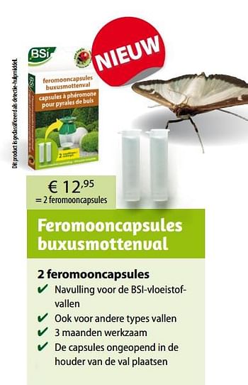 Promoties Feromooncapsules buxusmottenval - BSI - Geldig van 01/03/2019 tot 03/09/2019 bij Multi Bazar
