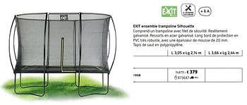 Promotions Exit ensemble trampoline silhouette - Exit - Valide de 11/03/2019 à 31/08/2019 chez Dreamland