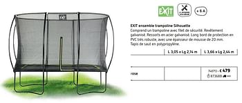 Promotions Exit ensemble trampoline silhouette - Exit - Valide de 11/03/2019 à 31/08/2019 chez Dreamland