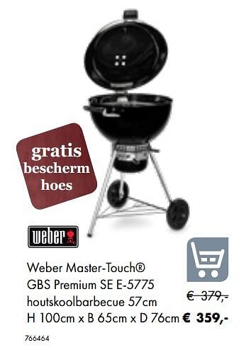 Promoties Weber master-touch gbs premium se e-5775 houtskoolbarbecue - Weber - Geldig van 05/03/2019 tot 31/05/2019 bij Multi Bazar