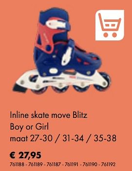 Promoties Inline skate move blitz boy or girl - Move - Geldig van 05/03/2019 tot 31/05/2019 bij Multi Bazar