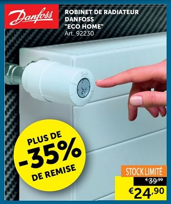 Promotions Robinet de radiateur danfoss eco home - Danfoss - Valide de 12/03/2019 à 08/04/2019 chez Zelfbouwmarkt