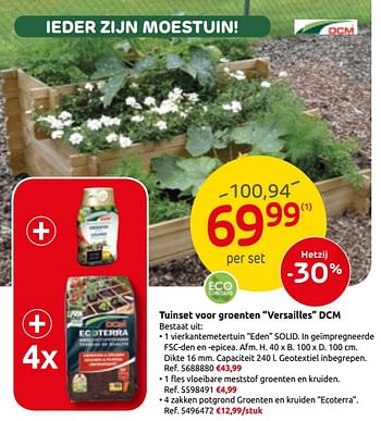 Promoties Tuinset voor groenten versailles dcm - DCM - Geldig van 12/03/2019 tot 01/04/2019 bij Brico