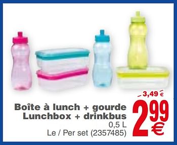 Promoties Boîte à lunch + gourde lunchbox + drinkbus - Huismerk - Cora - Geldig van 12/03/2019 tot 25/03/2019 bij Cora