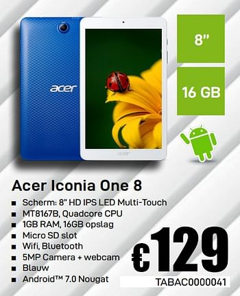 Promotions Acer iconia one 8 - Acer - Valide de 08/03/2019 à 07/04/2019 chez Compudeals