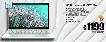 Promoties Hp notebook 14-ce0197nb - HP - Geldig van 08/03/2019 tot 07/04/2019 bij Compudeals