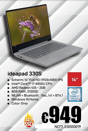 Promotions Lenovo ideapad 330s - Lenovo - Valide de 08/03/2019 à 07/04/2019 chez Compudeals