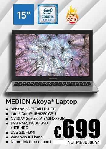 Promoties Medion akoya laptop - Medion - Geldig van 08/03/2019 tot 07/04/2019 bij Compudeals