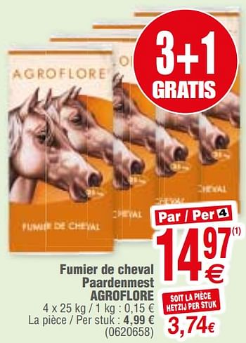 Promoties Fumier de cheval paardenmest agroflore - Agroflore - Geldig van 12/03/2019 tot 25/03/2019 bij Cora