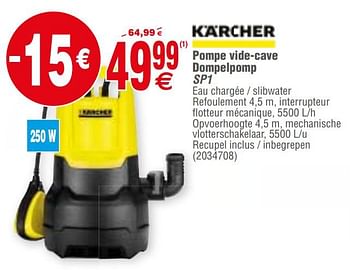 Promoties Kärcher pompe vide-cave dompelpomp sp1 - Kärcher - Geldig van 12/03/2019 tot 25/03/2019 bij Cora