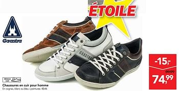 Promotions Chaussures en cuir pour homme - Gaastra - Valide de 13/03/2019 à 26/03/2019 chez Makro