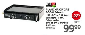 Promoties Plancha op gas bbq + friends - BBQ & Friends  - Geldig van 13/03/2019 tot 01/04/2019 bij BricoPlanit
