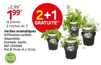 Promotions Herbes aromatiques - Produit maison - Brico - Valide de 12/03/2019 à 01/04/2019 chez Brico