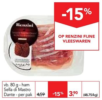 Promoties Ham sella di mastro dante - Renzini - Geldig van 13/03/2019 tot 26/03/2019 bij Makro
