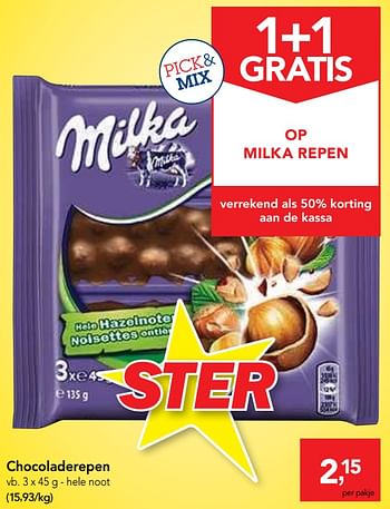 Promoties Chocoladerepen - Milka - Geldig van 13/03/2019 tot 26/03/2019 bij Makro