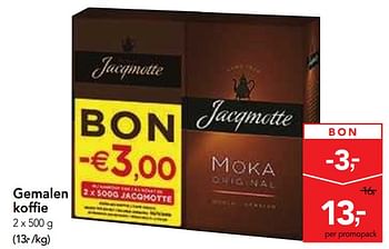 Promoties Gemalen koffie - JACQMOTTE - Geldig van 13/03/2019 tot 26/03/2019 bij Makro