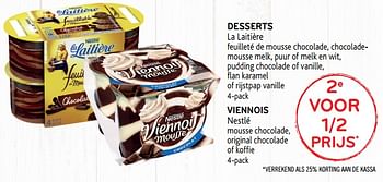 Promoties 2e voor 1-2 prijs desserts la laitière - Nestlé - Geldig van 13/03/2019 tot 26/03/2019 bij Alvo