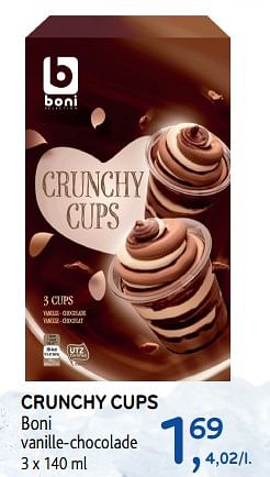 Promoties Crunchy cups boni vanille-chocolade - Boni - Geldig van 13/03/2019 tot 26/03/2019 bij Alvo
