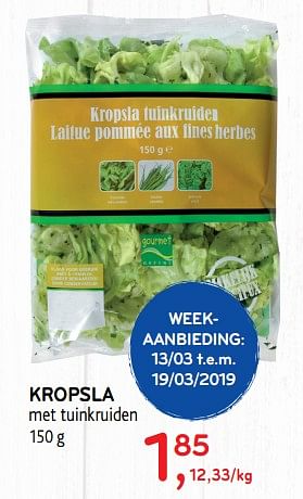 Promoties Kropsla met tuinkruiden - Huismerk - Alvo - Geldig van 13/03/2019 tot 19/03/2019 bij Alvo