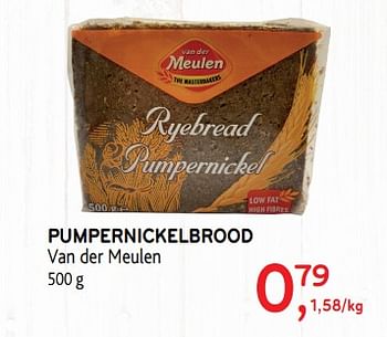 Promoties Pumpernickelbrood van der meulen - Van der Meulen - Geldig van 13/03/2019 tot 26/03/2019 bij Alvo