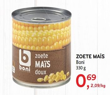 Promoties Zoete maïs boni - Boni - Geldig van 13/03/2019 tot 26/03/2019 bij Alvo