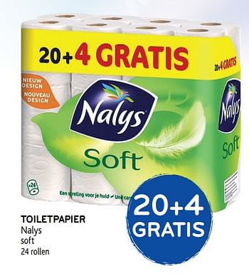 Promoties 20+4 gratis toiletpapier nalys soft - Nalys - Geldig van 13/03/2019 tot 26/03/2019 bij Alvo