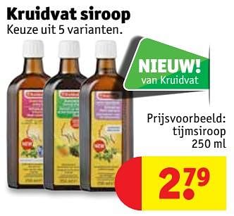 Promoties Kruidvat siroop tijmsiroop - Huismerk - Kruidvat - Geldig van 12/03/2019 tot 24/03/2019 bij Kruidvat