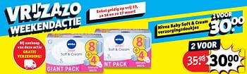 Promoties Nivea baby soft + cream verzorgingsdoekjes - Nivea - Geldig van 12/03/2019 tot 24/03/2019 bij Kruidvat