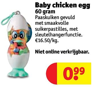 Promotions Baby chicken egg - Produit maison - Kruidvat - Valide de 12/03/2019 à 24/03/2019 chez Kruidvat