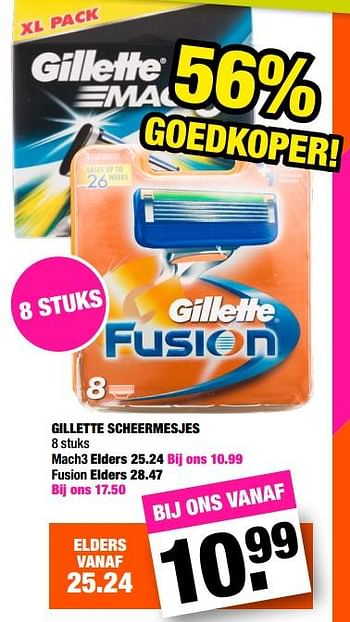 Promoties Gillette scheermesjes - Gillette - Geldig van 11/03/2019 tot 24/03/2019 bij Big Bazar