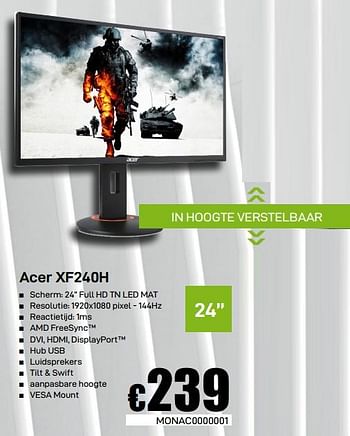 Promoties Acer xf240h - Acer - Geldig van 08/03/2019 tot 07/04/2019 bij Compudeals