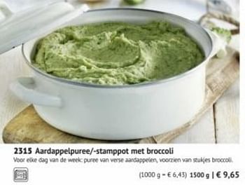 Promotions Aardappelpuree-stamppot met broccoli - Produit maison - Bofrost - Valide de 01/03/2019 à 29/09/2019 chez Bofrost